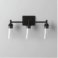 thumbnail image 3 of Wakefield 22 in. 3-Light Matte Black Modern Wall Mount Sconce Light with Clear Glass Shades, 3 of 9