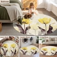 thumbnail image 6 of Yellow Flower Round Rug 4ft Washable Circle Entryway Rugs Non Slip Farmhosue Country Vintage Butterfly Floral Area Rug Indoor Floor Carpet for Bedroom Kitchen Living Room Home Office Dining Room, 6 of 7
