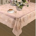thumbnail image 3 of Marvelous Lace Tablecloth With Embroidered Round Scroll Design, Gold, 3 of 3