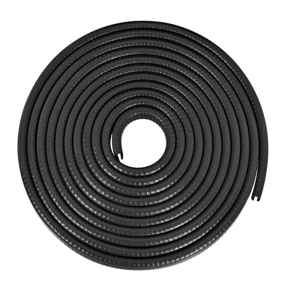 Unique Bargains Edge Trim U Seal Extrusion Black U Channel Edge Protector PVC Plastic w Iron Sheet Fits 15/64''-19/64'' Edge 16.4Ft/5M