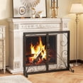 thumbnail image 3 of Gymax 38 x 31 Inch Double Door Fireplace Screen w/ Magnetic Panels Stable Support Rear, 3 of 10