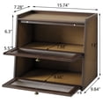 thumbnail image 3 of WILK Double Layer Bamboo Bread Box,Wooden Large Capacity Bread Box for Kitchen Counter, Bamboo Bread Storage Container with Wavy Arcylic Transparent Window (Brown), 3 of 5