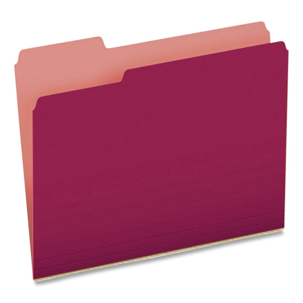Pendaflex Interior File Folders 1/3 Cut Top Tab Letter Burgundy 100/Box 421013BUR