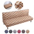thumbnail image 1 of CHOK 2024 Folding Sofa Bed Cover Solid Color Futon Armless Slipcover Polyester Elastic Fabric All-Inclusive Cover, 1 of 5