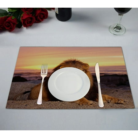 

GCKG Lion at the Sunset Placemat 12x18 inches Set of 2