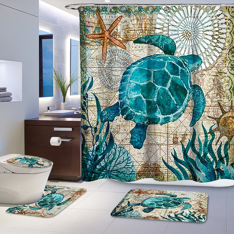 71/" Dogs do hair Waterproof Home Decor Shower Curtain with hooks Bathroom Mat