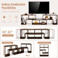 thumbnail image 4 of 3 PCS Adjustable TV Stand Minimalist Entertainment Center for 43/ 55 /60/ 65 Inch TV Media Console Table ,Brown, 4 of 8
