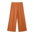 thumbnail image 6 of Inverelee Women's High Waist Solid Relaxed Fit Cropped Wide Leg Culottes Lightweight Breathable Casual Capri Pants Orange S, 6 of 6