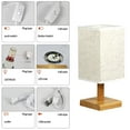 thumbnail image 5 of PPgejGEK Table Lamp for Bedroom 3 Way Dimmable Nightstand Lamp with Round Flaxen Fabric Shade for Living Room Office Dorm, Solid Wood, LED Bulb Included Sales, 5 of 7