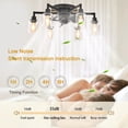 thumbnail image 4 of Garwarm 6-Light Industrial Ceiling Fan with Lights and Remote, Black Flush Mount Ceiling Fan, 6-Speed Reversible Quiet DC Motor, Light Fixture for Living Room Bedroom Dining Room, 4 of 17