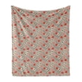 thumbnail image 1 of Floral Soft Flannel Fleece Throw Blanket, Simple Poppy Flowers and Butterflies Spring Theme Pirnt, Cozy Plush for Indoor and Outdoor Use, 60" x 80", Coral Sepia, by Ambesonne, 1 of 5