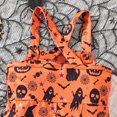 thumbnail image 6 of Cotton Halloween Romper Toddler Baby Girls Halloween Jumpsuit Sleeveless Sling Flared Bottoms Pumpkin Romper, 6 of 6