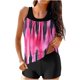 thumbnail image 1 of Modesto Trajes de Baño para las Mujeres Multicolor Gradiente Impresión de Espalda Recorte, Pantalones Cortos de Cintura Alta Y Sling Top para la Playa, la Piscina Y las Vacaciones, 1 of 6