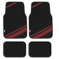 thumbnail image 1 of FH Group Carpet Liners Car Floor Mats with Faux Leather Stripes - Full Set, 1 of 5