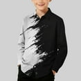 thumbnail image 2 of jobturf Boys Button Down Shirt Spring Fashion Color&nbsp;Block Long Sleeve Tops Beach Vacation Graphic Tees Casual&nbsp;Loose Blouses Size 3-14 Years, 2 of 8