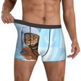 thumbnail image 2 of Kdxio Men's Boxer Briefs with Funny Cat Taking a Bath Print - Comfortable and Breathable Underwear for Everyday Wear, 2 of 7