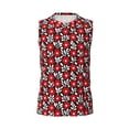 thumbnail image 6 of Lsque Red Floral Print Men's Cotton Blend Sleeveless Muscle Shirts (S-3XL)- Moisture Wicking, Odor Protection, UPF 30+,3X-Large, 6 of 8