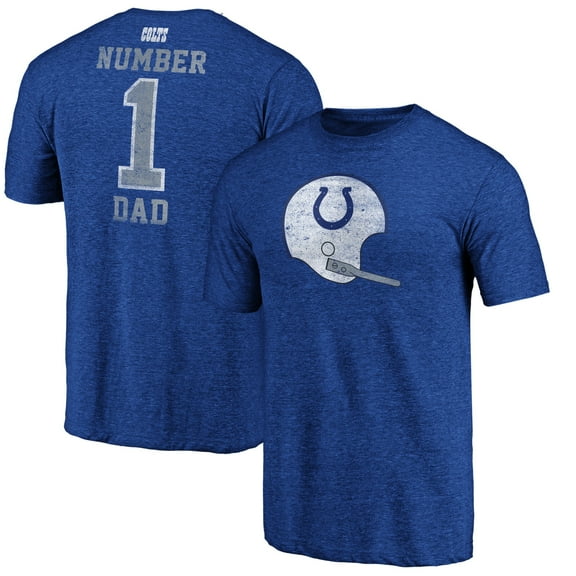 Men's Royal Indianapolis Colts #1 Dad Team Logo T-Shirt