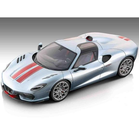 2021 Touring Superleggera Arese RH95 Silver Met. w/Red Stripes "Mythos Series" Ltd Ed to 70 pieces 1/18 Model Car by Tecnomodel