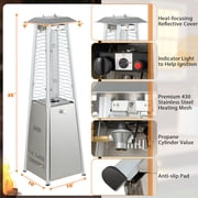 Costway 35'' Portable Tabletop Pyramid Patio Heater Stainless Steel Propane gas 10000 BTU