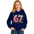 thumbnail image 3 of 67 Print Pullover Hoodie, Soft Casual Sweatshirt for Girls and Boys, Everyday Play and Comfort Wear,Navy 110, 3 of 5