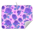 thumbnail image 5 of Ryvnso Rose Flower Purple Dish Drying Mat for Kitchen Countertop 18x24 Large Dish Pad Drainer Rack Dish Sink Mats, 5 of 7