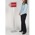 thumbnail image 2 of 54.75"h Directional Arrow Sign with Front-Loading Frames, Double-Sided, Lobby Directory Stand - Silver Aluminum, 2 of 4