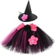 thumbnail image 2 of Falda tutú de bruja para niñas con flores, color negro, larga, para bebés pequeños, disfraz de Halloween para niños, fiesta de carnaval, falda de tul para niñas, 2 of 5