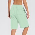 thumbnail image 3 of Women's  Shorts 2025 Drawstring Waist Long Yoga Shorts Casual Loose Athletic Gym Shorts with Pockets mint green X-Large, 3 of 5