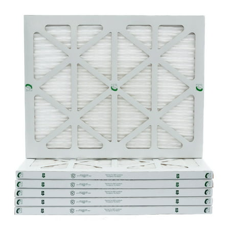 6 Pack of 16x20x1 MERV 10 Pleated Air Filters by Glasfloss. Actual Size: 15-1/2 x 19-1/2 x