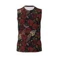 thumbnail image 6 of Lsque Fishbone Rose Print Men's Cotton Blend Sleeveless Muscle Shirts (S-3XL)- Moisture Wicking, Odor Protection, UPF 30+,, 6 of 8