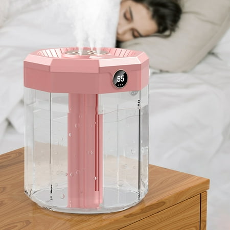 

Nhthy Portable Humidifier Cool Mist USB Powered 3-in-1 Humidifier Diffuser with Nightlight Quiet Mini Humidifier for Bedroom and Office. Pink