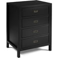 thumbnail image 1 of Walker Edison Traditionnel Simple Bois Accent Entrée Console Buffet Salon Étagère de Rangement, 4 Tiroirs, Noir, 1 of 2