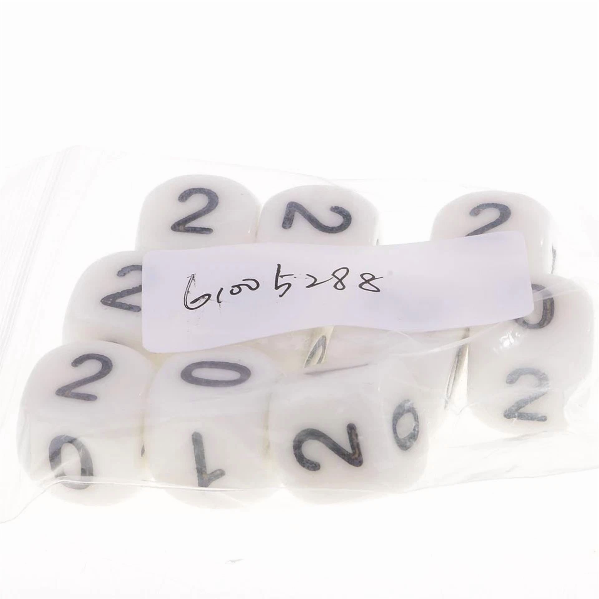 BUTTERFLY- 10Pcs White Dices Set 16Mm Rpg Board Games Parts
