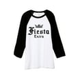 thumbnail image 1 of Fiesta Extra Unisex 3/4 Sleeves Baseball Raglan T-Shirt Tee White Black X-Small, 1 of 4