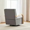 thumbnail image 6 of Modern Swivel Accent Chair with  Upholstery and Solid Wood Armrests, Cozy Lounge Chair for Any Space，Charcoal, 6 of 11