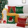 thumbnail image 5 of Christmas Pillow Covers 18x18 Set of 4 Merry Christmas Cushion Covers Xmas Throw Pillow Covers Red Green Winter Holiday Pillow Covers Pillow Cases for Outdoor Couch Sofa Decoration(18 Inch), 5 of 6