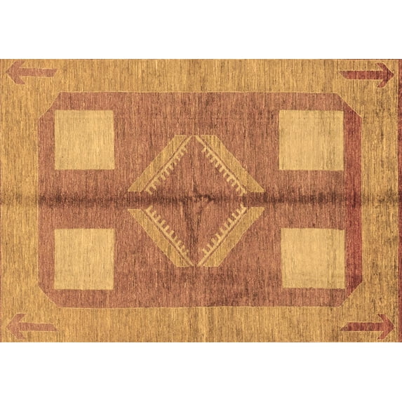 Ahgly Company Indoor Rectangle Abstract Brown Modern Area Rugs, 8' x 10'