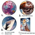 thumbnail image 3 of Designart "Graceful Multicolored Giraffe In Pop Art Style III" Animals Giraffe Floater Framed Canvas Prints, 3 of 5