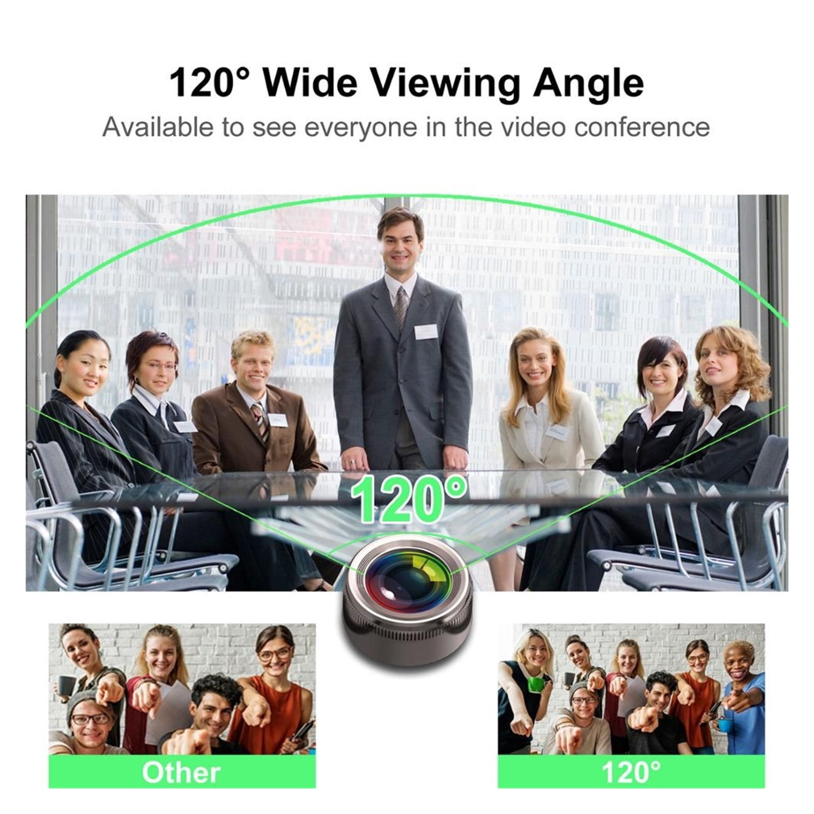 120° Wide Angle Webcam 1080P Full Hd With Microphone USB Video Conference Meetting For Laptop Computer PC ,Full Clarity