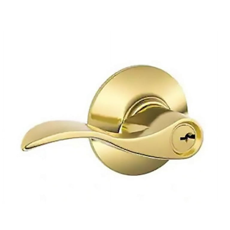 Golden Entry Door Lock, Privacy Lever Handle, Reversible for