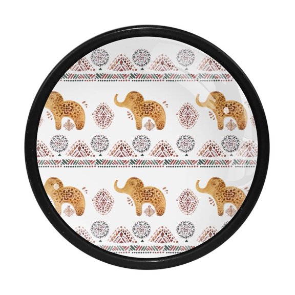 4 Pcs Elephant Knobs for Kitchen Cabinet Cupboard Dresser Bookcase Drawer Pulls Handles Round Home Decor