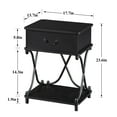 thumbnail image 4 of VECELO 1-Drawer Nightstand with Storage Shelf, Modern X Design End Side Table, Black, 4 of 8