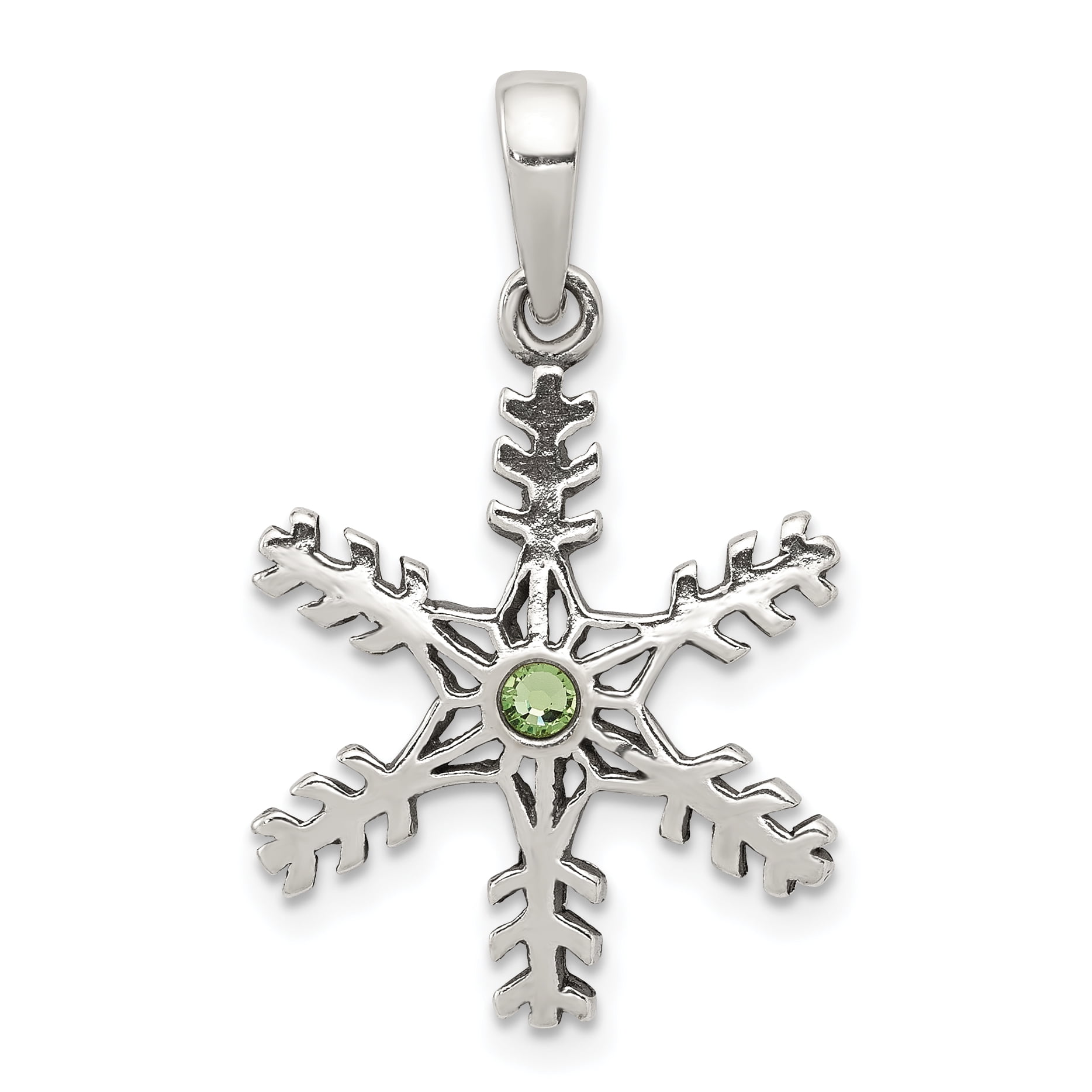 FB Jewels Solid 925 Sterling Silver Snowflake Pendant