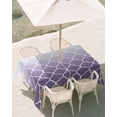 thumbnail image 2 of Outdoor Tablecloth with Umbrella Hole, Purple White Ombre Morocco Pattern Waterproof Outdoor Table Cover, Modern Moroccan Geometric Patio Tablecloths for Party Picnic Camping, Rectangle 52"x70", 2 of 9
