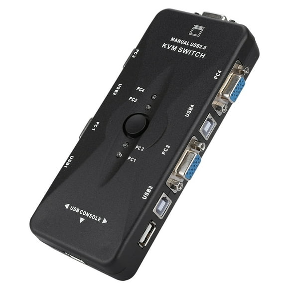 4 Port USB 2.0, Hub Computer Switch Box VGA Switch KVM VGA SVGA Adapter Devices for PC Keyboard Mou