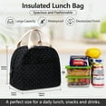 thumbnail image 3 of Inosoo Insulated Lunch Bag for Women, Fashion Black Lunch Box  with White Polka Dot, 3 of 9