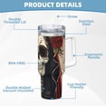 thumbnail image 5 of Lsque Gothic Skull With Roses Pattern 40 OZ Ice Bully Cup with Handle and Straw, Double Wall Stainless Steel Tumbler Travel Coffee Cup with Lid for Christmas Present, 5 of 8