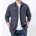 thumbnail image 2 of LWITHSZG Button Down Shirt Men Loose Fit Collared Long Sleeve Shirts Fall Lightweight Going Out Tops Work Casual Outerwear with&nbsp;Pockets, 2 of 6