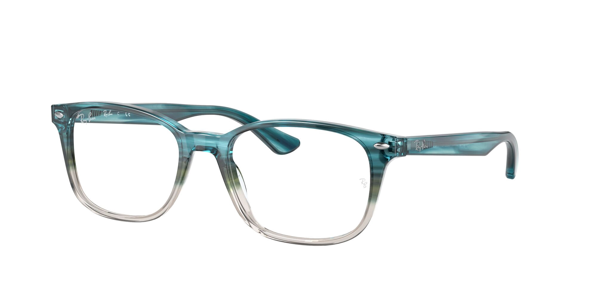 Ray-Ban RB5375 Optics Glasses, Prescription Eyeglasses with Case, Demo Lens/Gradient Turquoise Havana, Size 51